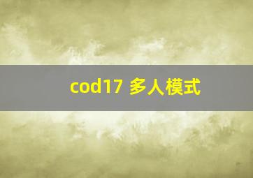 cod17 多人模式